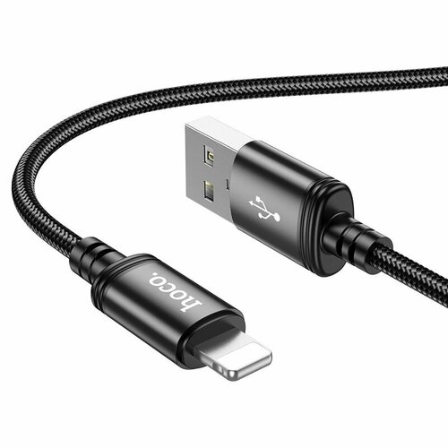 Кабель USB - Lightning, 1 метр, HOCO X89 Wind черный