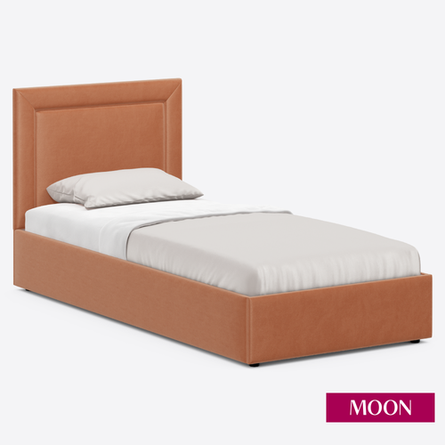 Кровать односпальная с подъемным механизмом, MOON FAMILY 1258, размер 90х200 см, велюр светло-зеленый. Ортопедическое основание в комплекте