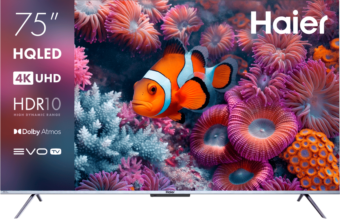 Телевизор Haier Smart TV S3 75", Android TV, 4K UHD, Wi-Fi, Bluetooth, HQLED, 60Гц