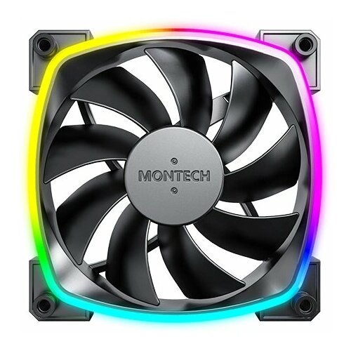 Вентилятор Montech AX120 ARGB 120x120x25mm черный 4-pin 27dB 145gr Ret AX120 PWM BLACK 2257₽