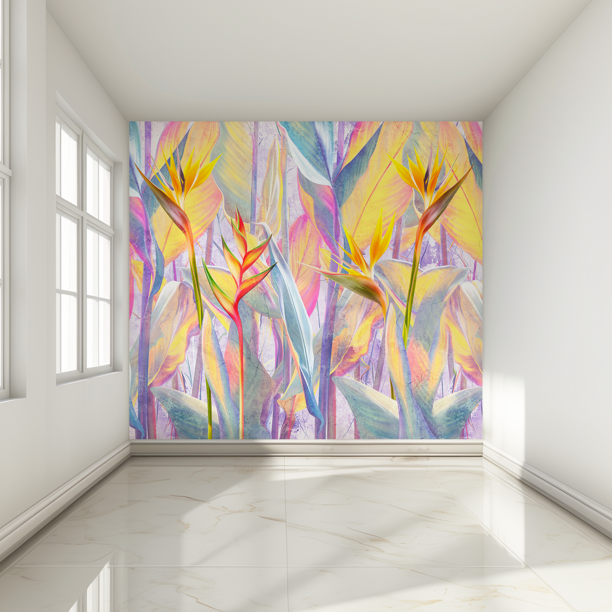 Фотообои флизелиновые на стену Фотообойкин  Экзотические цветы  300х270  ШхВ 