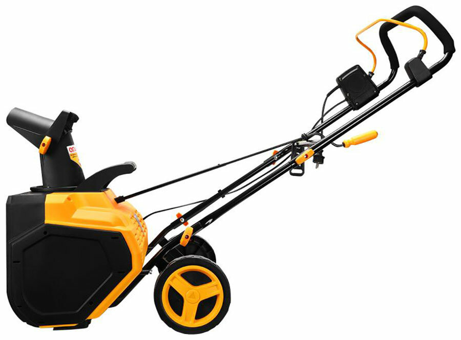 Обзор: Снегоуборщик электрический Deko ST2700R, 58 см, 2700 Вт, 2 фары, желто-черный