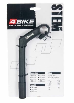 Вынос руля "4BIKE", алюминиевый, HS-C80, L:80, R:+30, D:25.4мм индивидуальная упаковка, черный
