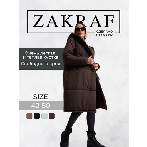 фото Куртка zakraf, размер 46, коричневый