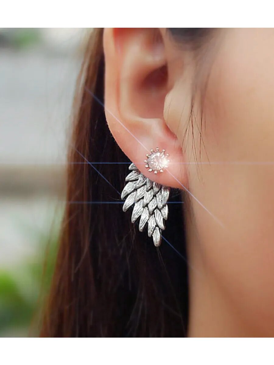 Серьги, серебристый