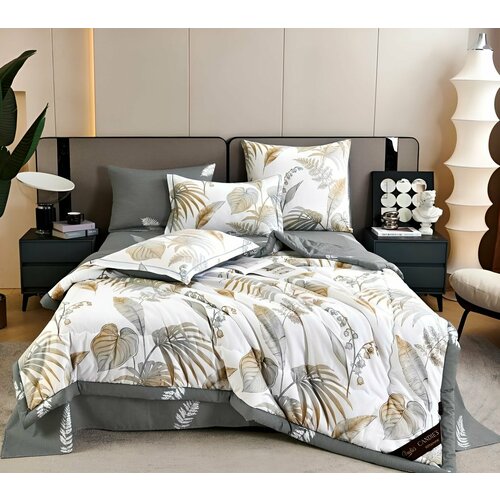 Комплект постельного белья 2 спальный с одеялом, простыня 200х220, наволочки 50х70, 100% хлопок Сатин Candies Can-17 / Постельное белье, размер 2, спальный