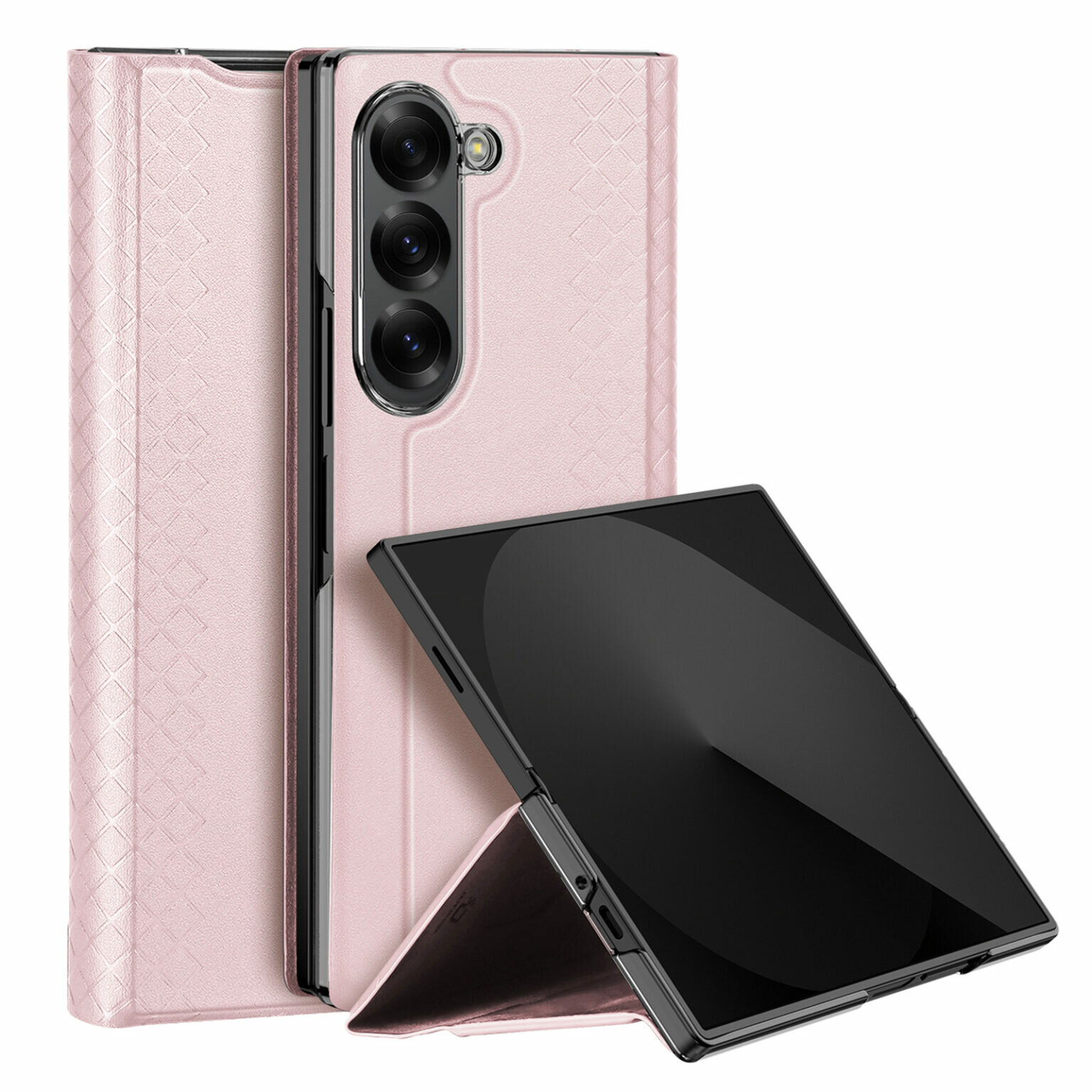 Чехол из Искусственной кожи серии Bril для Samsung Galaxy Z Fold 6 5G Розовый
