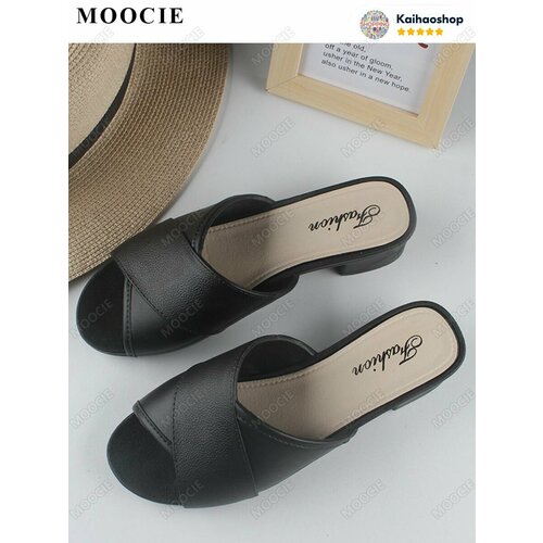 фото Шлёпанцы moocie, размер длина стопы 24 см, черный