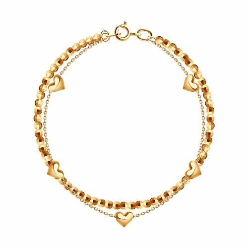 Браслет Diamant online, красное золото, 585 проба, длина 18 см.