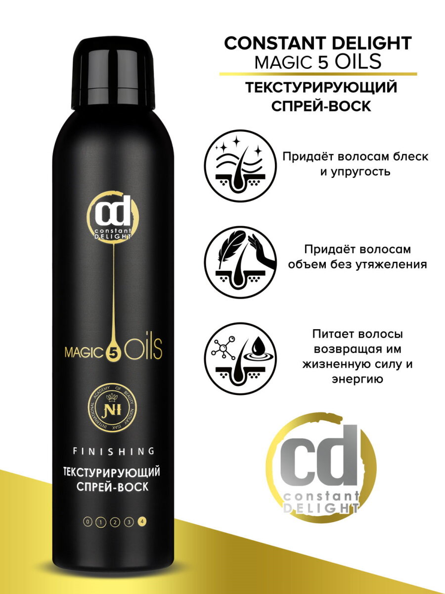 Спрей-воск для укладки волос сильной фиксации CONSTANT DELIGHT Magic 5 Oils текстурирующий 250 мл — фото 1
