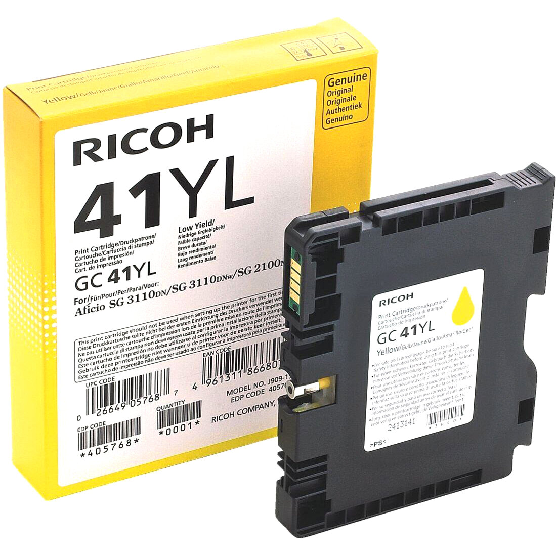 Принт-картридж тип GC 41YL (0.6K) желтый Aficio SG 2100N/3110DN/3110DNw/3100SNw/3110SFNw/7100DN