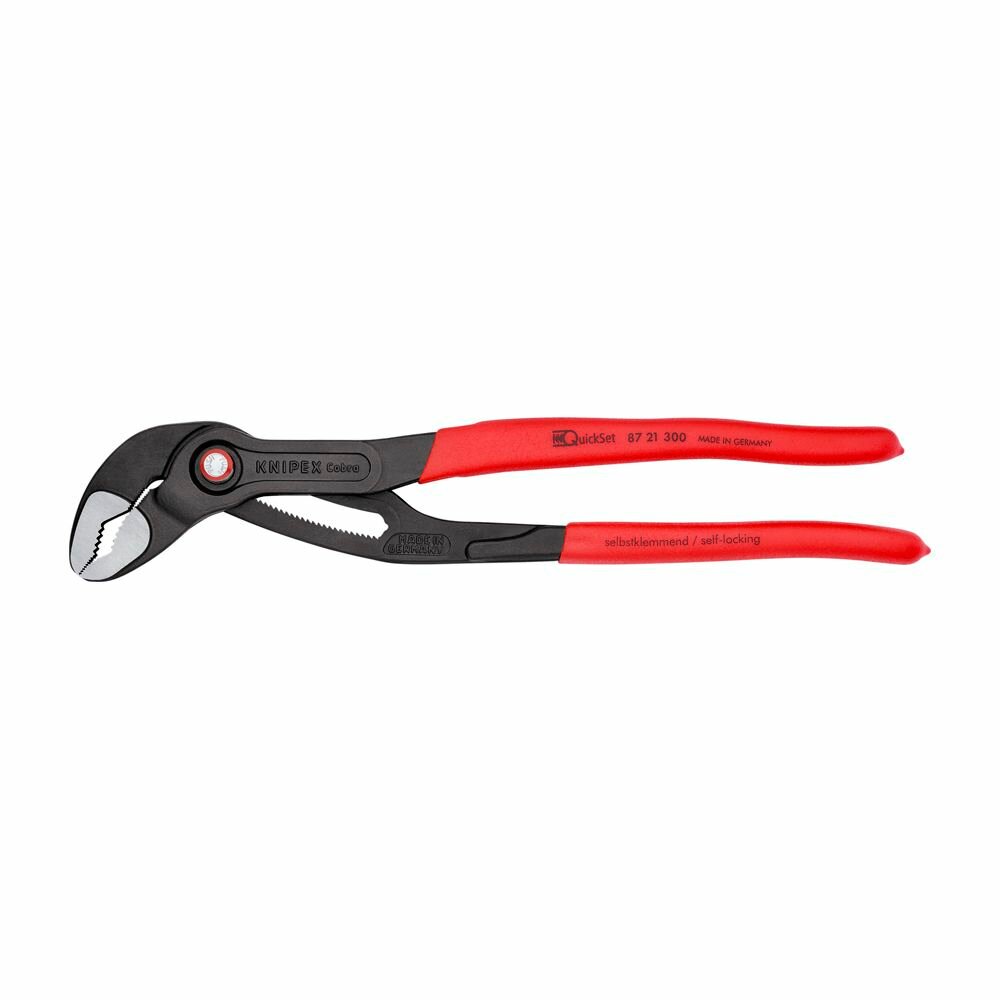 Клещи переставные KNIPEX COBRA QuickSet зев 70 мм, длина 300 мм, фосфатированные, обливные ручки KN-8721300 — фото 1