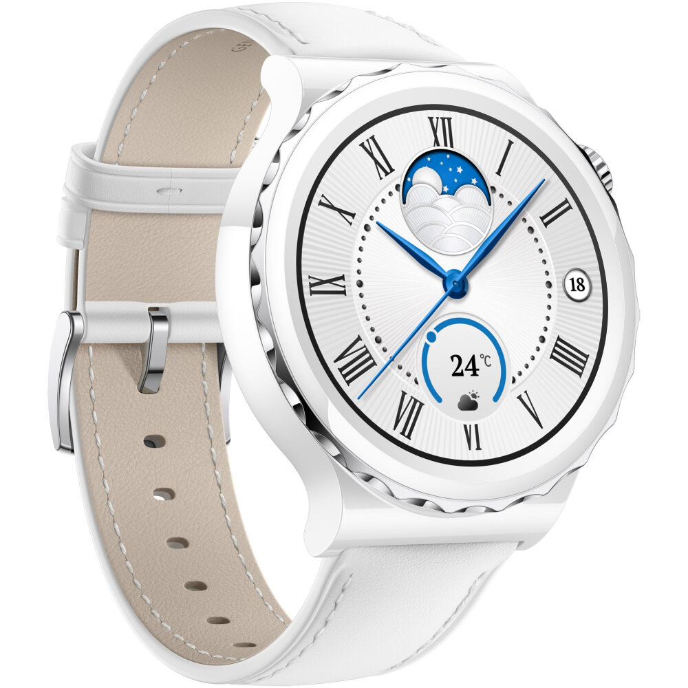 Умные часы Huawei GT-3 Pro Ceramic LS 42мм (серебристо-белый)