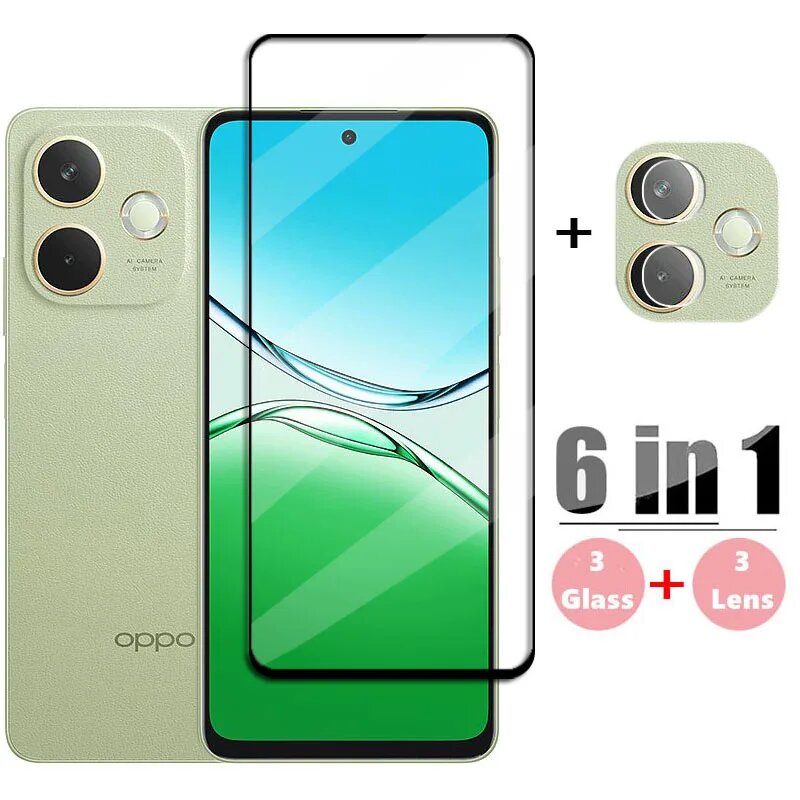 Полное стекло для OPPO A5 Pro, закаленное стекло для OPPO A5 Pro, защитное стекло для экрана HD, защитная пленка для объектива телефона OPPO A5 Pro, 3 Glass and 3 Lens, For OPPO A5 Pro — фото 1