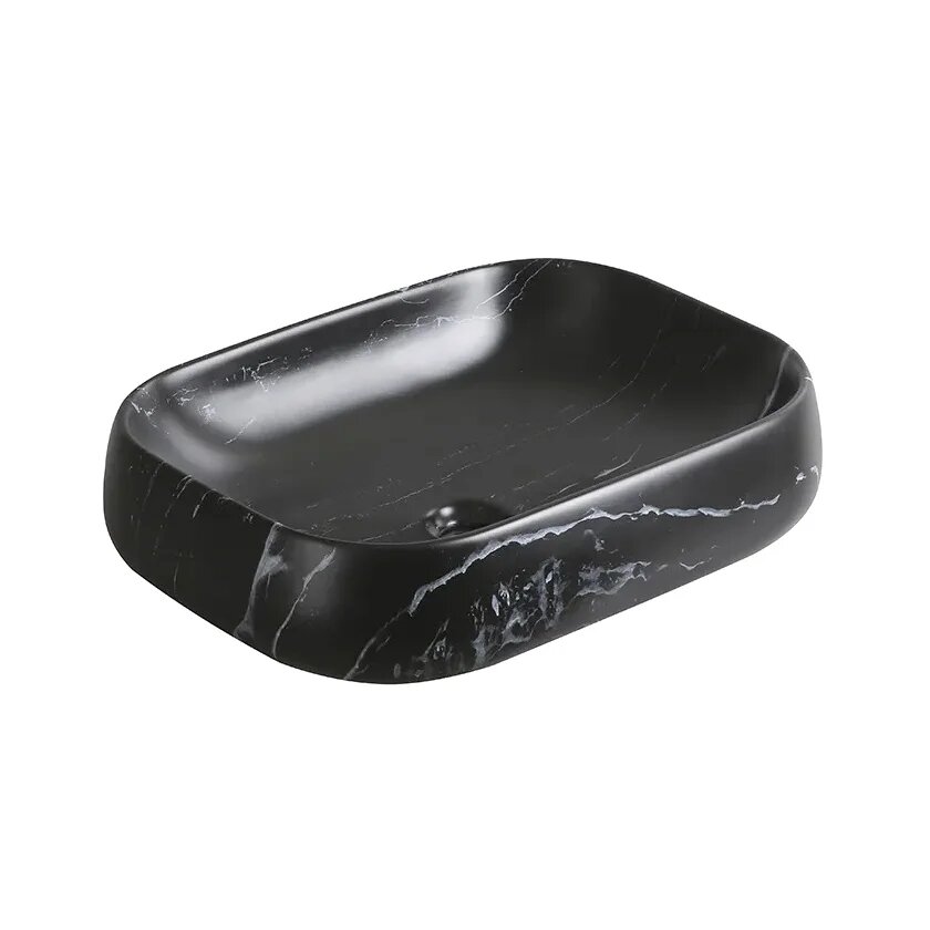 Накладная раковина Ceruttispa CR0086 MMB2 57 фарфоровая без отверстия под смеситель раковина для ванной 56 5 см прямоугольная черная