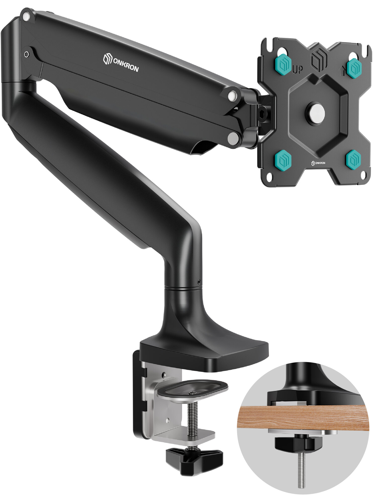 Крепление ONKRON G100 для монитора 13"-32" настольное, до 9 кг, газлифт, черный