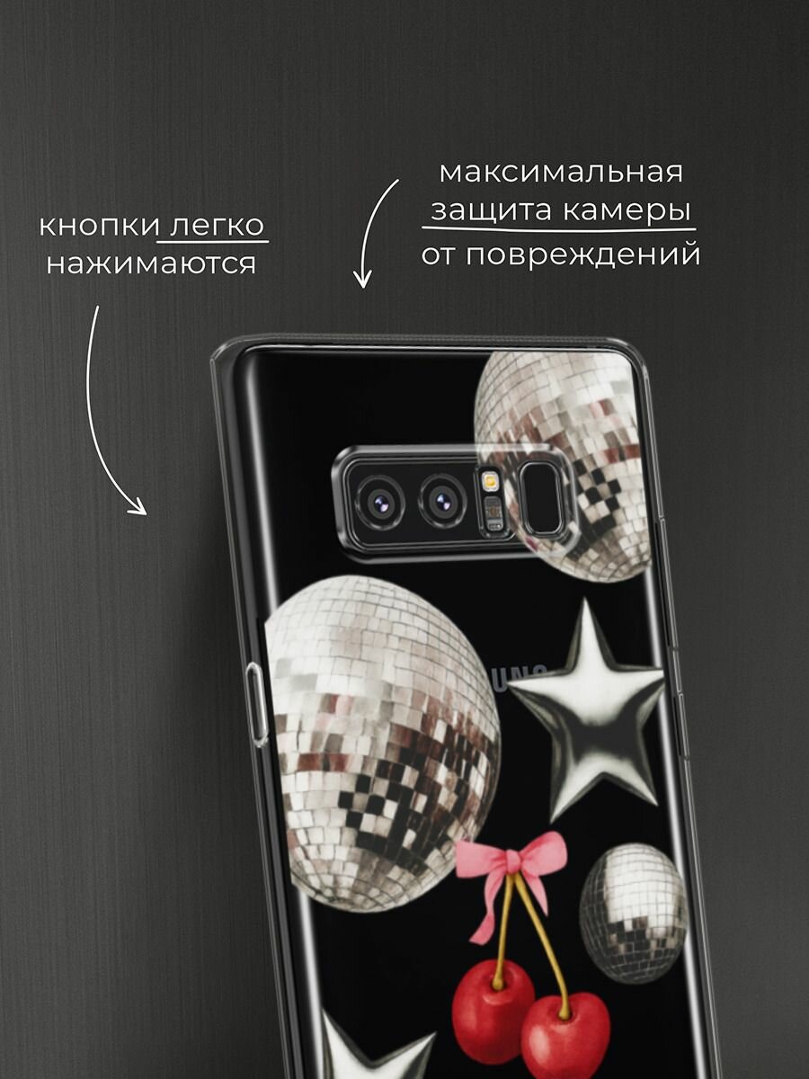 Чехол на Samsung Galaxy Note 8 / Самсунг Галакси Нот 8 с принтом "Стильная подборка", прозрачный — фото 1