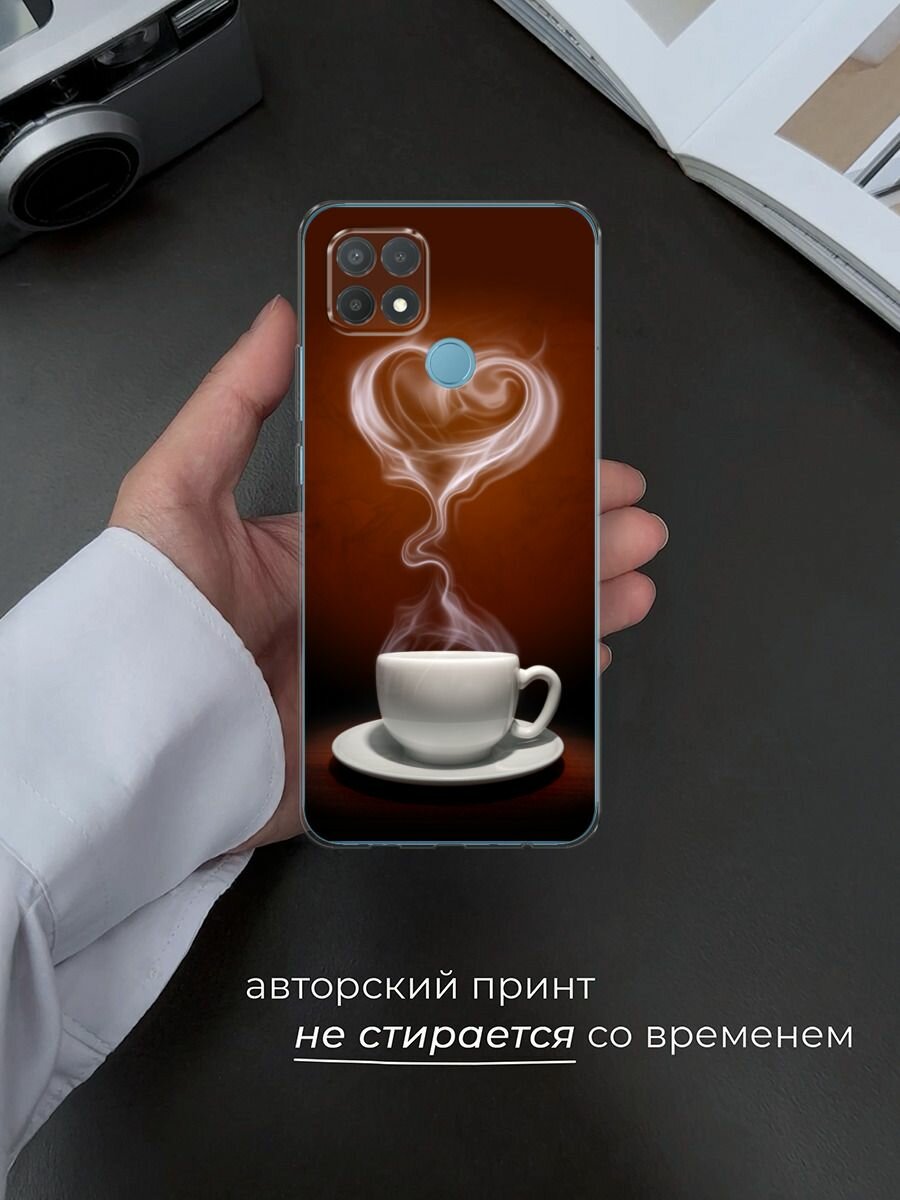 Чехол на Oppo A15/A15s / Оппо А15/A15s с принтом "Кофейная любовь" — фото 1