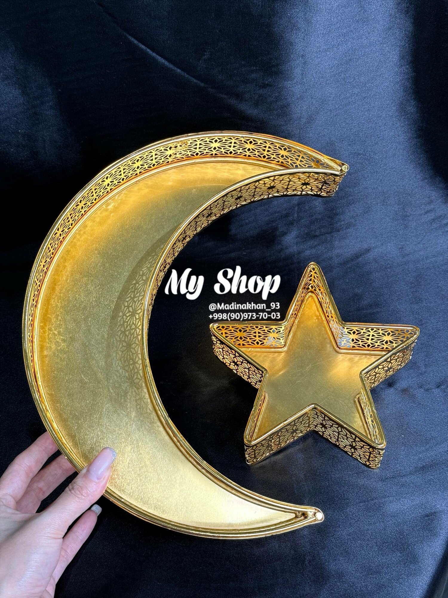 Идoш дoстoрхoни Ramazon "Хурмo" для рaмaзoн, в фoрме пoлумeсяцa и звезд — фото 1