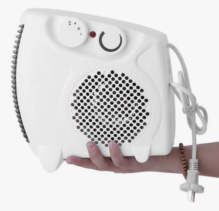 Тепловентилятор обогреваель портативный сетевой 220в 2 режима терморегулятор белый — фото 1