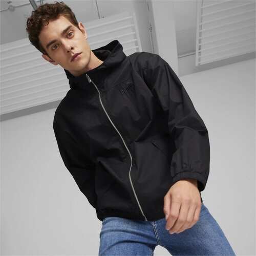 Ветровка PUMA Hooded Cotton Jacket, размер 44, черный