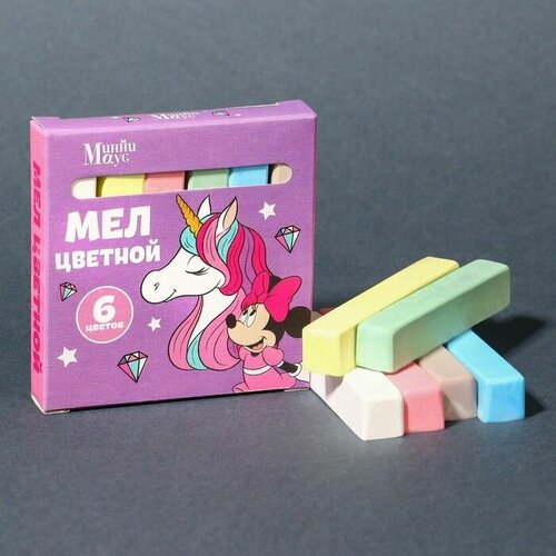 Набор мелков школьных 6 цветов Минни Маус Единорог 411₽