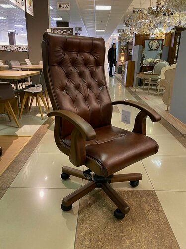 Изображение товара Кресло директора - Ботичелли натуральная кожа 2002/дерево ДБ(массив бука)/ мультиблок