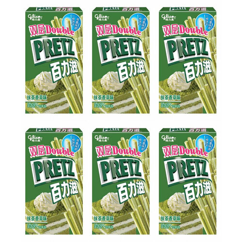 Glico Бисквитные палочки Pretz со вкусом чая, 45 г, 6 уп