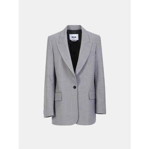 Пиджак MSGM, размер 40, серый пиджак msgm силуэт прямой размер 40 серый