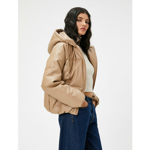 фото Куртка koton, размер 34, коричневый