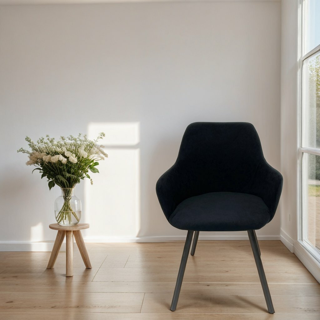 фото Стулья для кухни, черный бархат Eva металлические ножки до 135 кг