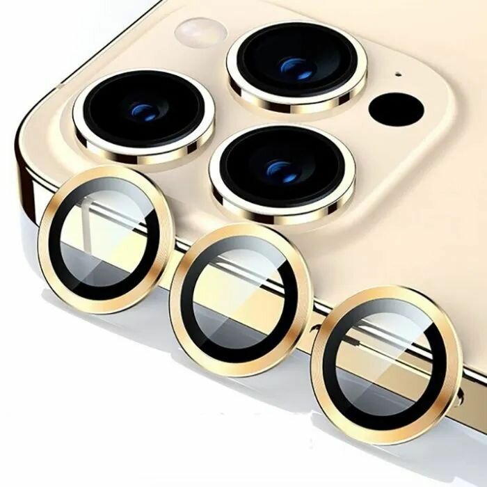 Линзы (стекла) Eurocell для защиты камеры iPhone 15 Pro / 15 Pro Max / Золотой