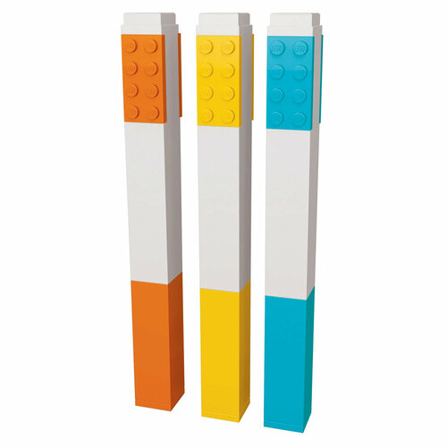 Набор цветных маркеров LEGO Classic оранжевый, желтый, голубой, 3 шт 16 см
