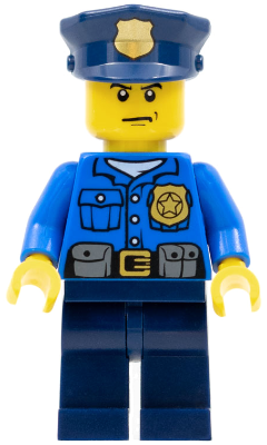 Минифигурка Lego Police - City Officer Police - City Officer, Gold Badge, Police Hat, Scowl cty0476 used