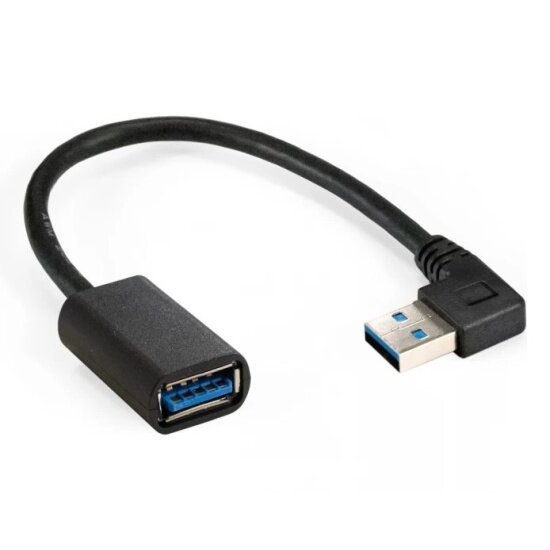 Удлинитель USB 3.0 Exegate EX-CC-USB3-AMAF-0.15L Am/Af, угловой 90-гр. коннектор, 0,15м (EX294775RUS)