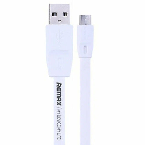 Кабель USB REMAX RC-001m Full Speed USB - MicroUSB, 2.1А, 1 м, белый кабель remax full speed usb microusb rc 001m 1 м черный