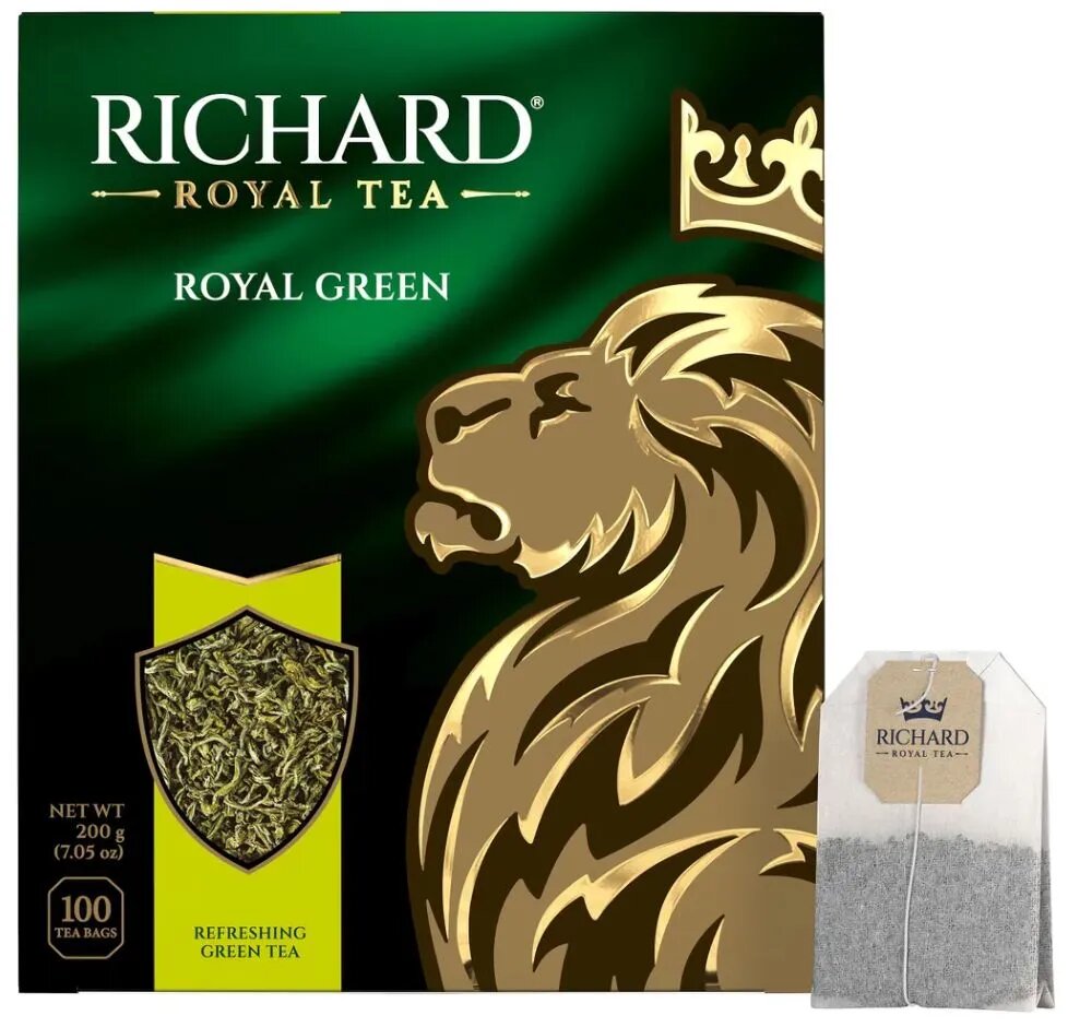 Чай зеленый Richard Royal Green 100 пакетов