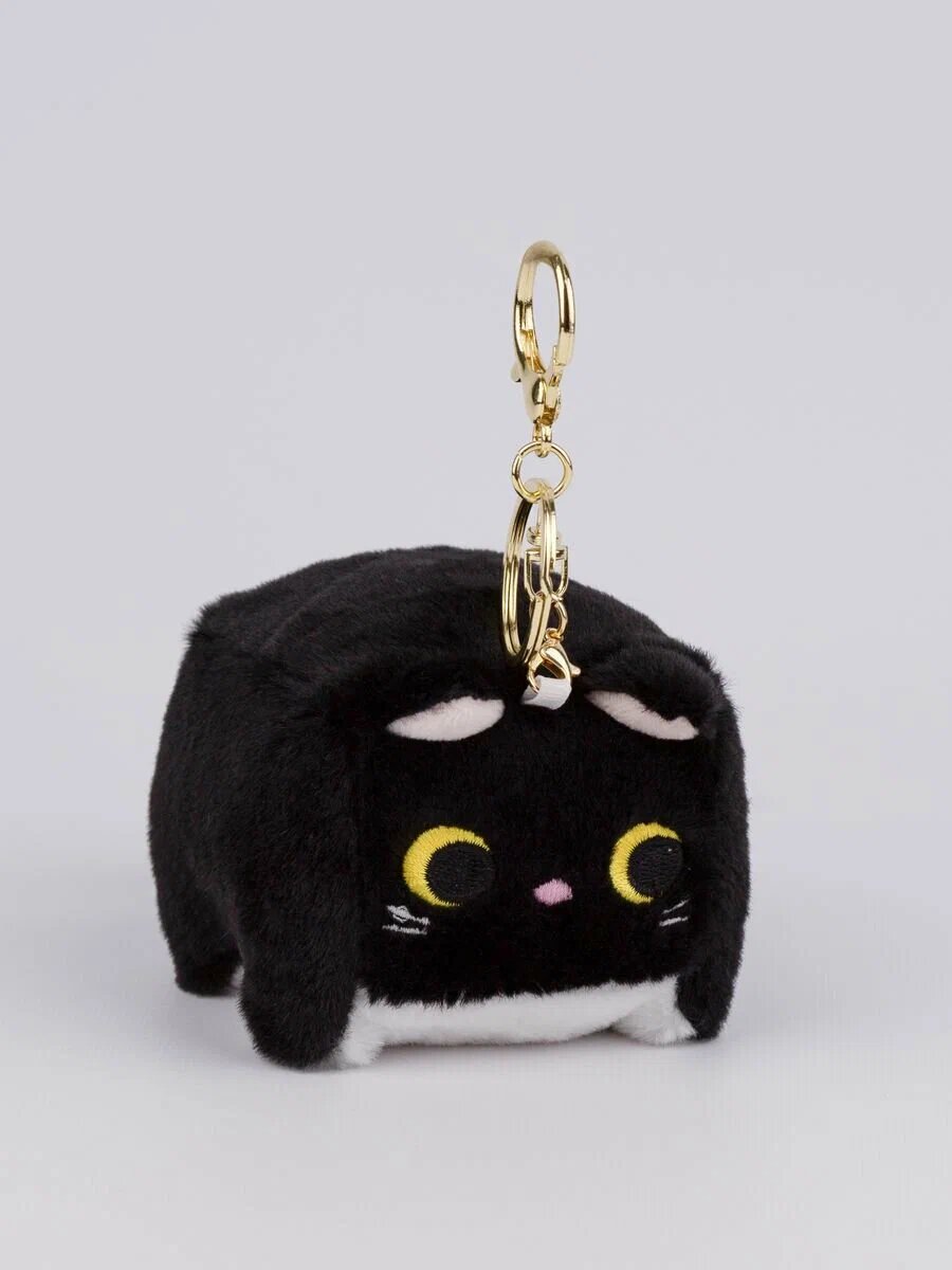 Брелок Мягкая Игрушка Квадратный кот черный
