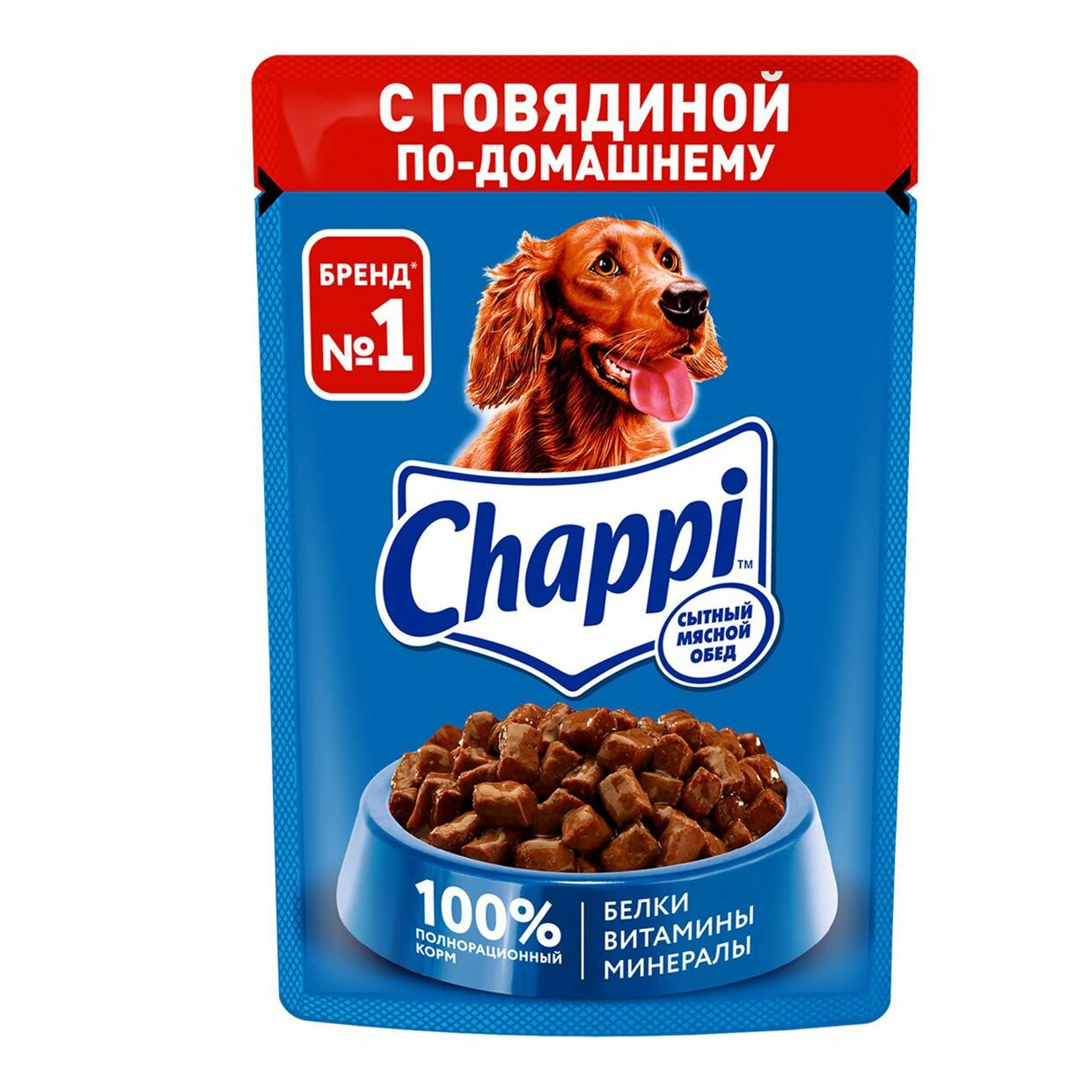 Влажный корм Chappi Сытный мясной обед с говядиной по-домашнему для собак 85 г