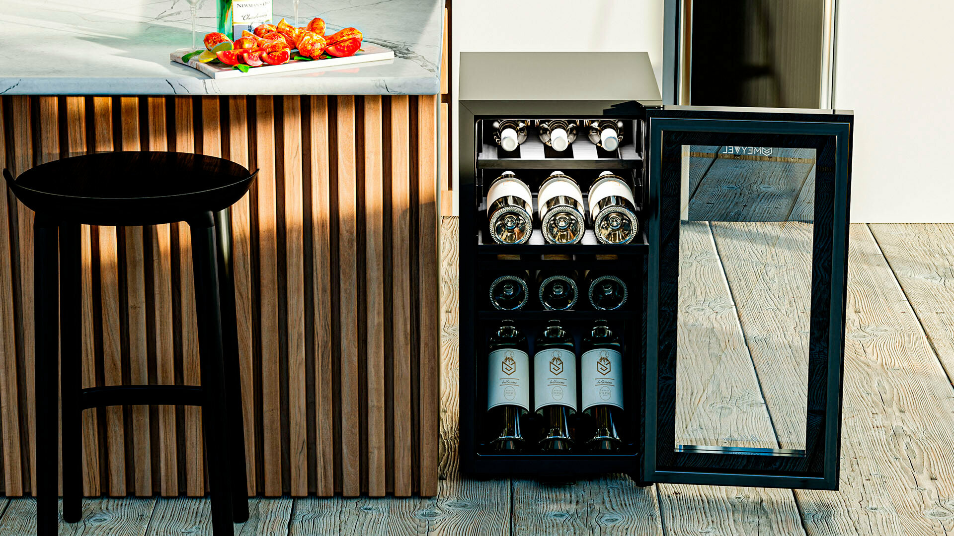 Винный шкаф Meyvel MV15-KBF1 (компрессорный холодильник для вина на 15 бутылок) - фотография № 9