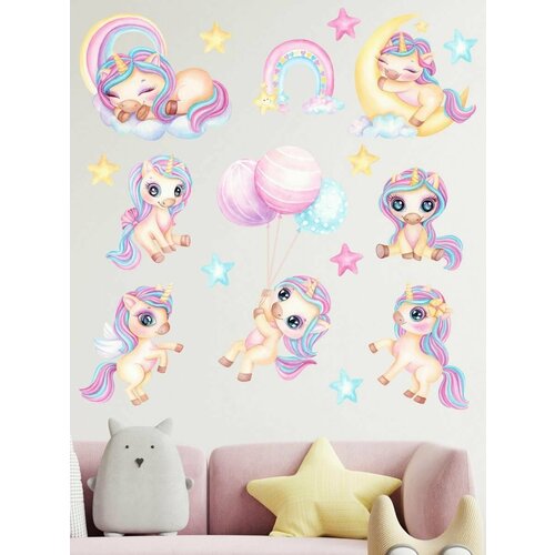 Интерьерные наклейки на стену для декора и интерьера дома; на окна, обои и мебель в детскую комнату Stiker литлпони