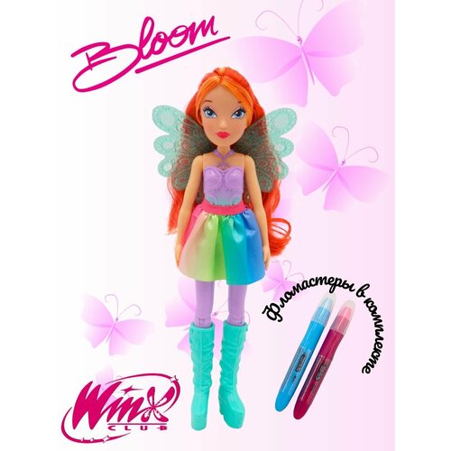 Шарнирная кукла Блум с крыльями и маркерами кукла winx club блум