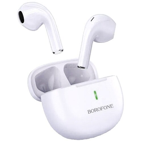 Bluetooth наушники вкладыши с микрофоном Borofone BW33 TWS White, беспроводная гарнитура, белая