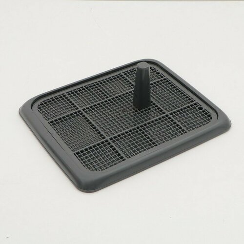 Туалет для собак Луна со столбиком 49 х 36 х 3 см серый 1118₽