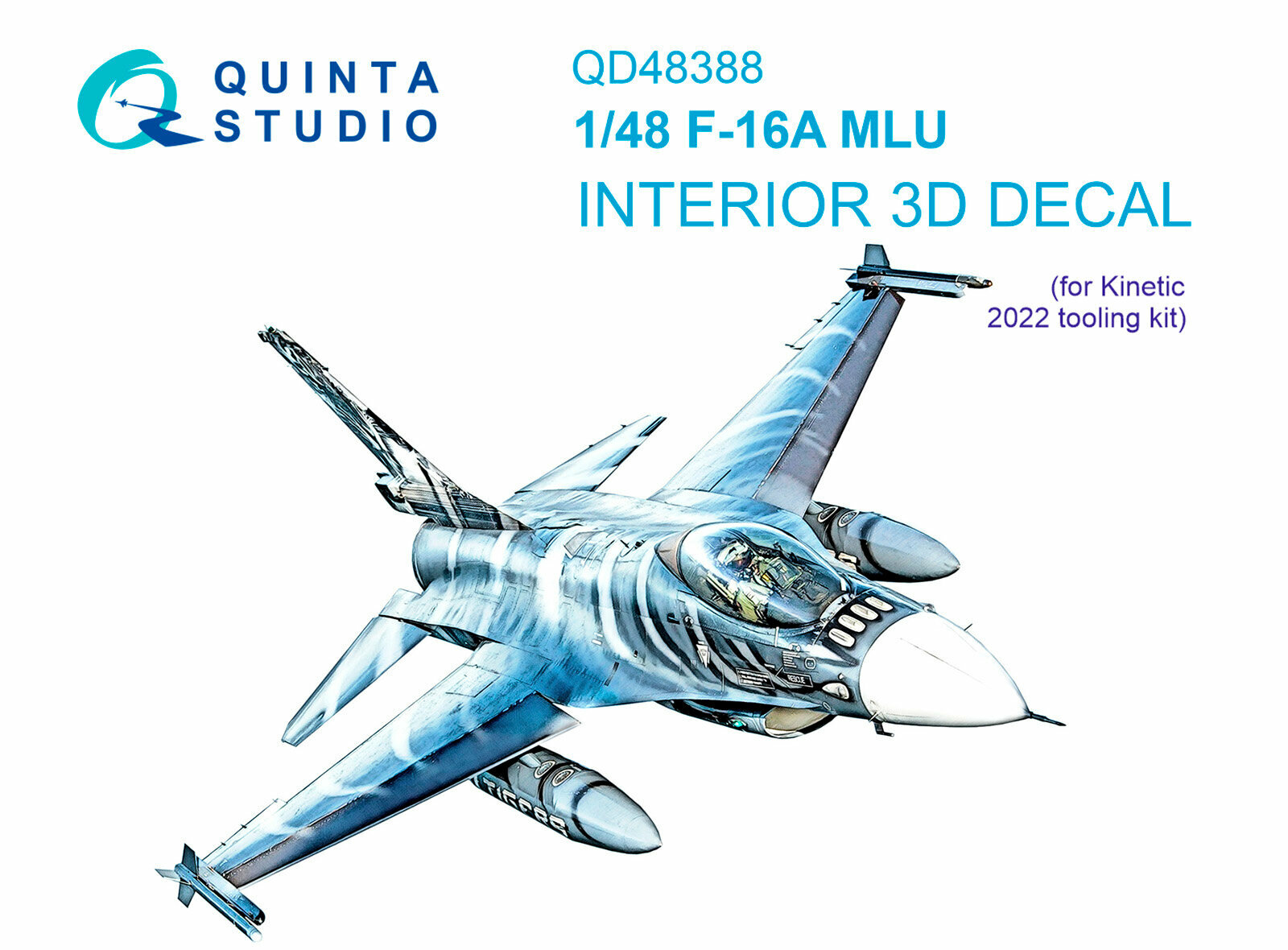 QD48388 3D Декаль интерьера кабины F-16A MLU (Kinetic)