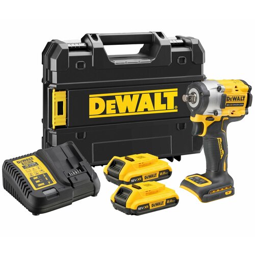 Аккумуляторный бесщеточный гайковерт DEWALT 18 В 610 Нм 2500 обмин 3550 удмин с 2 АКБ 2 Ач и ЗУ в кейсе TSTAK DCF921D2T 49330₽