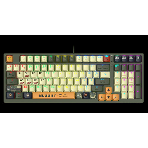 Клавиатура A4Tech Bloody S98 AVIATOR зеленая механическая USB for gamer LED 1857899 723000₽