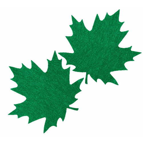 Кленовый лист из фетра 2мм / 110 х 115 мм / 2шт / зеленый