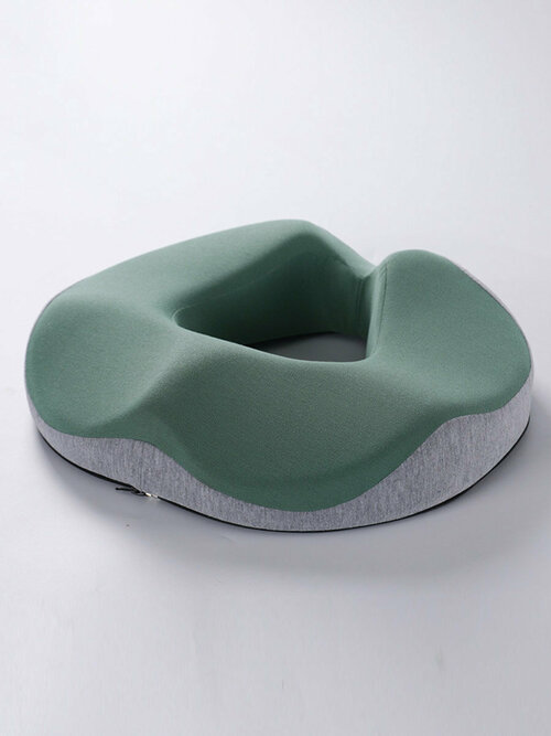 Подушка ортопедическая на кресло, стул с эффектом памяти, для беременных, для позвоночника и геморроя, зеленая