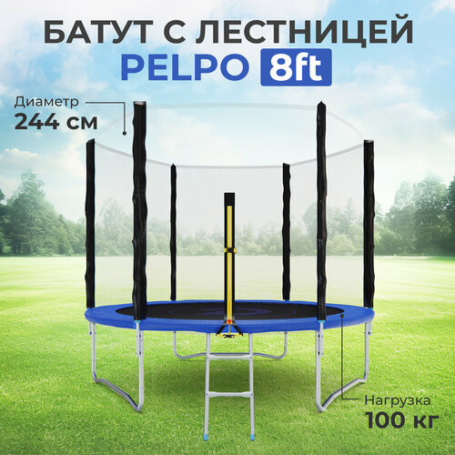 Батут с сеткой DFC PELPO 8ft с лестницей, BLUE